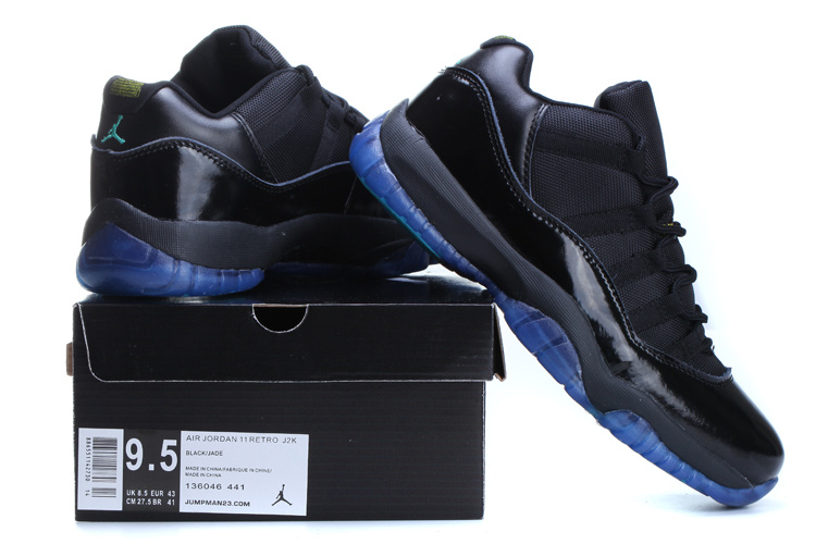 Air Jordan 11 Mens Shoes Black/Blue Online